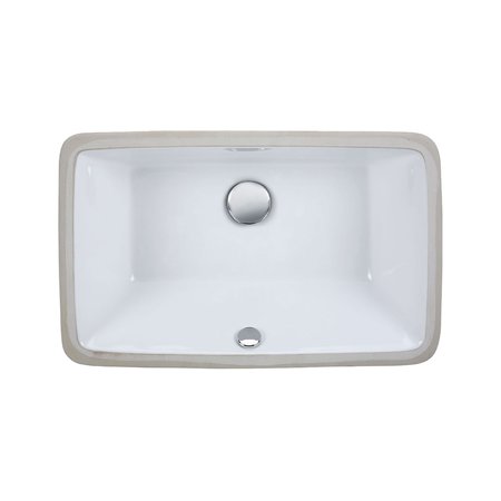 ELK HOME Undermount Sink, 21inch Rectangular Vitreous China, White CUM198RWT